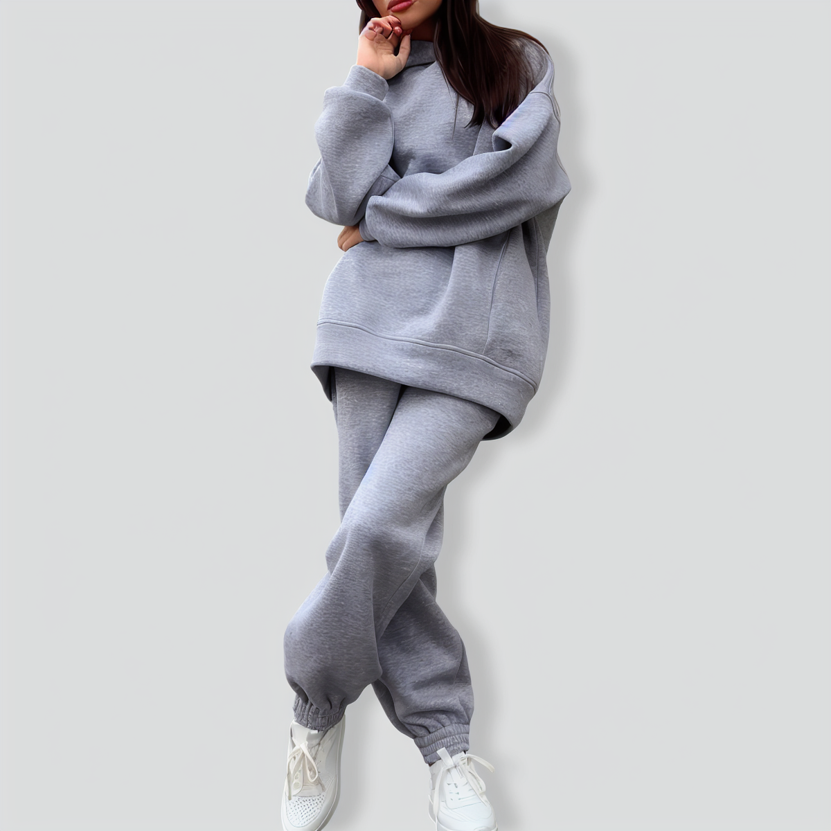 Fashion Casual Solid Color Two-piece Hoodie