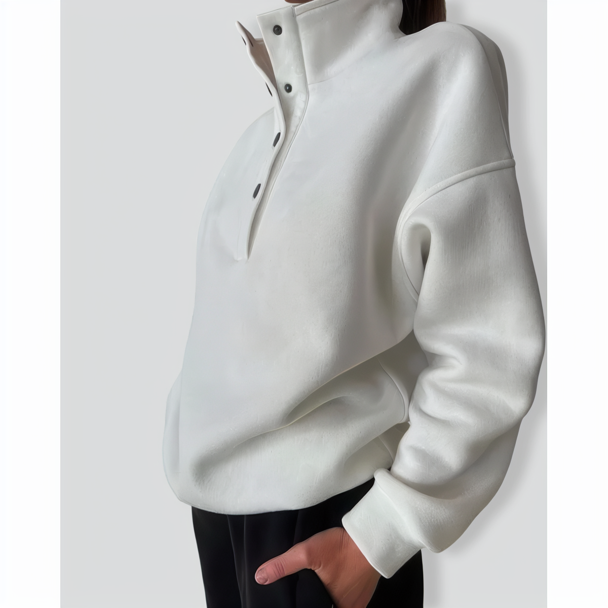 Fashion Buttons Stand Collar Two-pieces Set