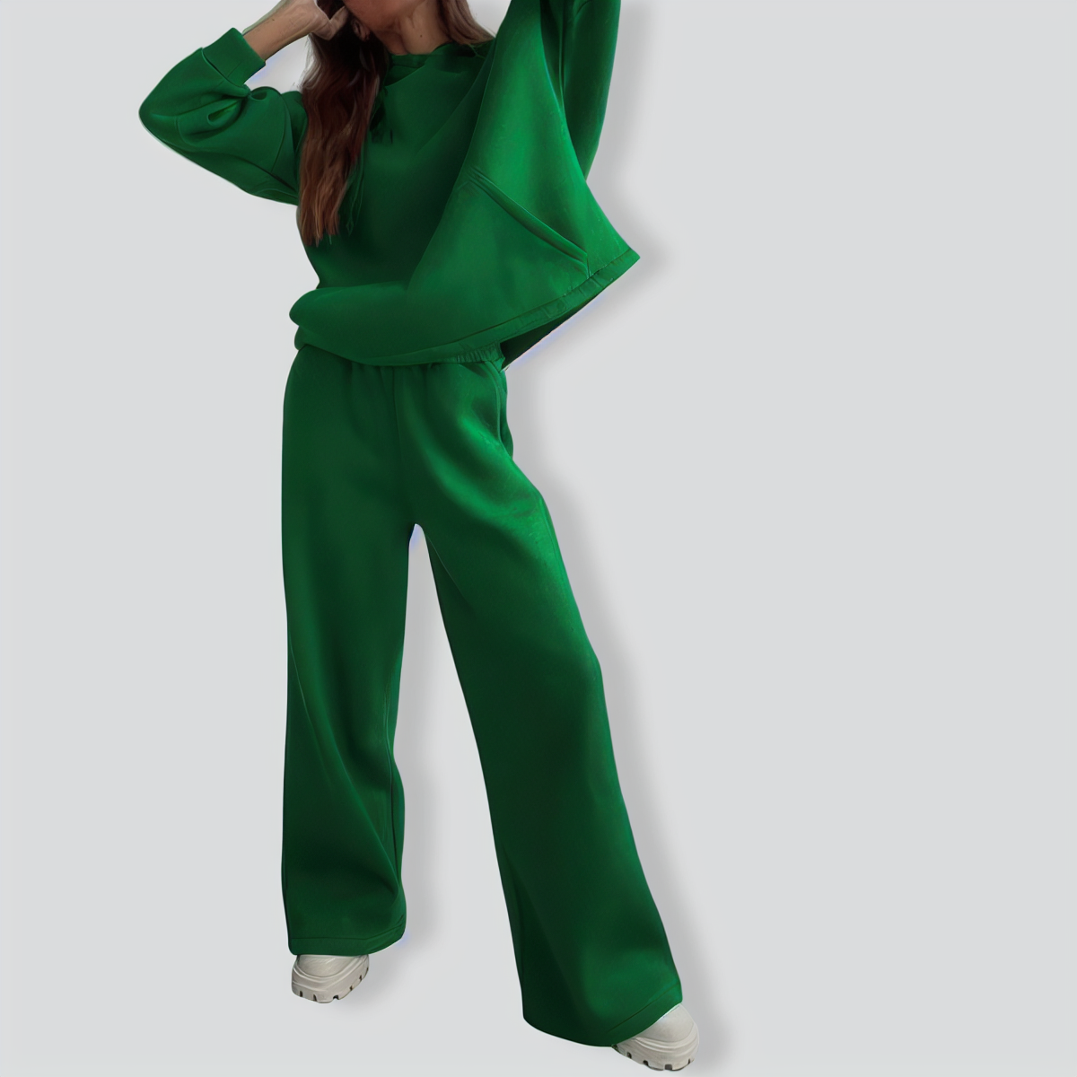 Casual Hooded Straight-leg Pants Two-pieces Tracksuit