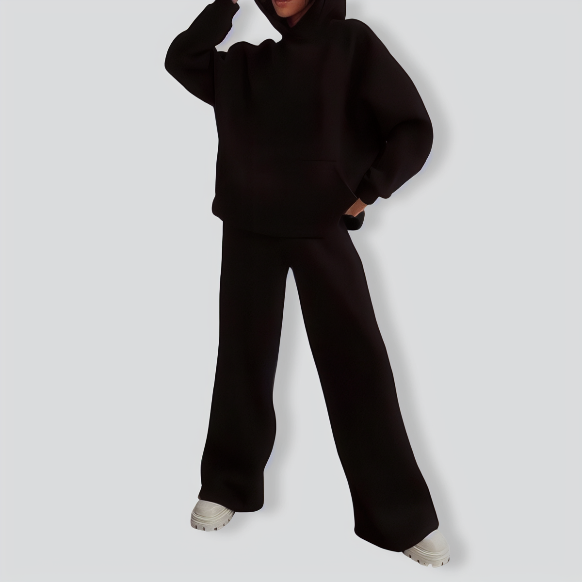Casual Hooded Straight-leg Pants Two-pieces Tracksuit