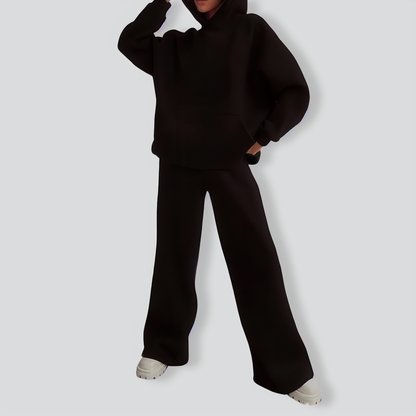 Casual Hooded Straight-leg Pants Two-pieces Tracksuit