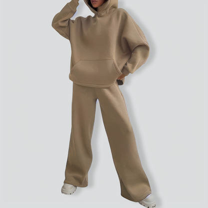 Casual Hooded Straight-leg Pants Two-pieces Tracksuit