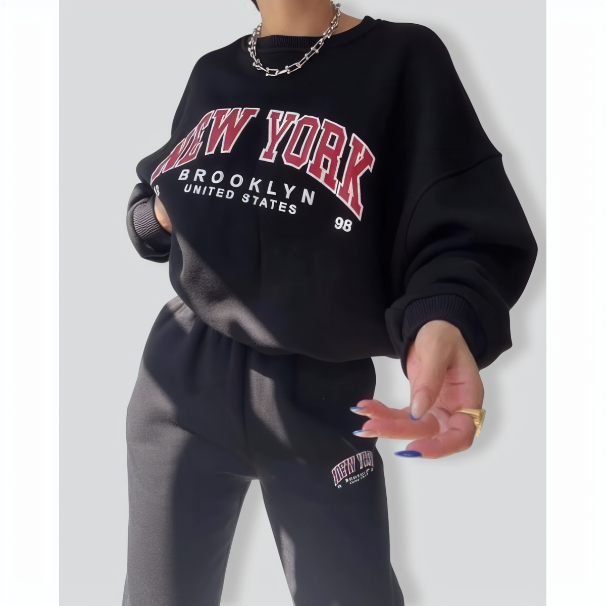 Two-Piece Printed Long-Sleeves Set