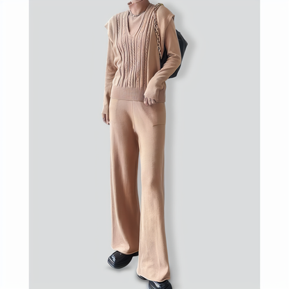 Fashion slim high collar three-piece set