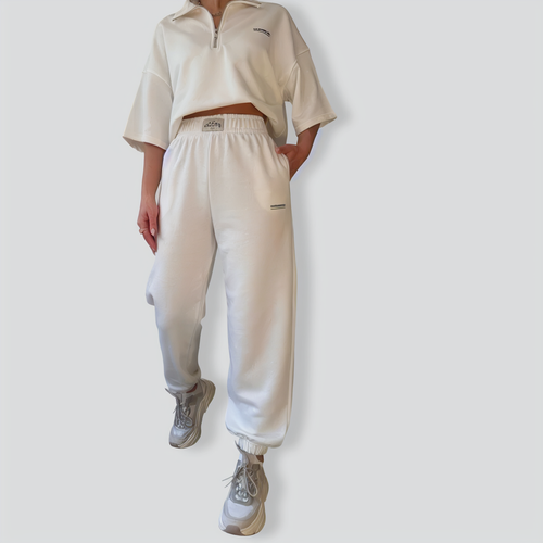 Baggy Short-Sleeved Top and Trouser Suit