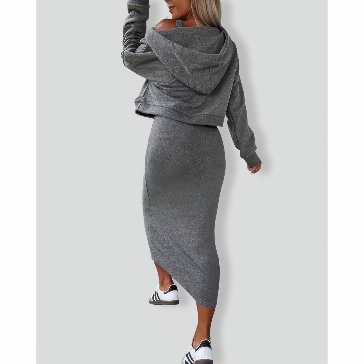 New Autumn Sundress V-neck Hoodie Set