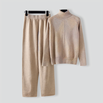 Relaxed Turtleneck Sweater Two Pieces Set