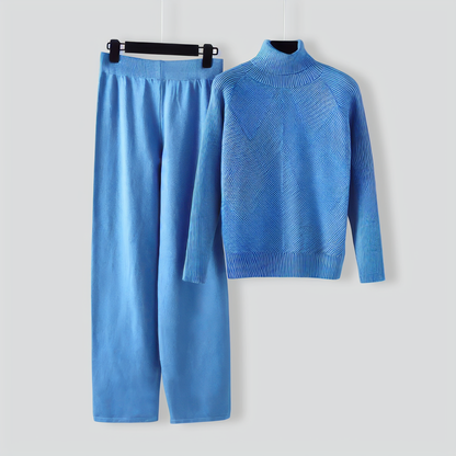 Relaxed Turtleneck Sweater Two Pieces Set