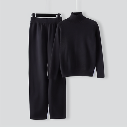Relaxed Turtleneck Sweater Two Pieces Set