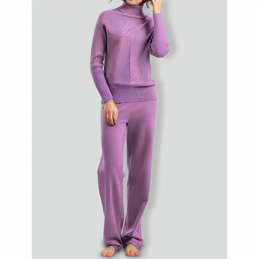 Relaxed Turtleneck Sweater Two Pieces Set