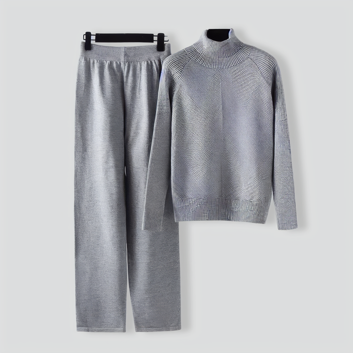 Relaxed Turtleneck Sweater Two Pieces Set