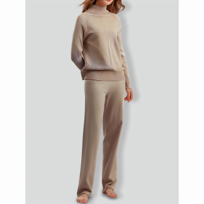 Relaxed Turtleneck Sweater Two Pieces Set