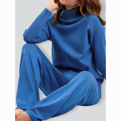 Relaxed Turtleneck Sweater Two Pieces Set