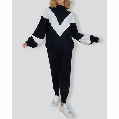 Casual Large V-shaped Loose Two-piece Set