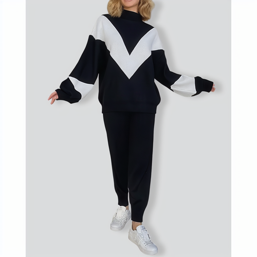 Casual Large V-shaped Loose Two-piece Set