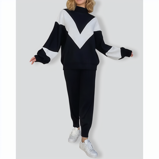 Casual Large V-shaped Loose Two-piece Set