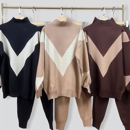 Casual Large V-shaped Loose Two-piece Set