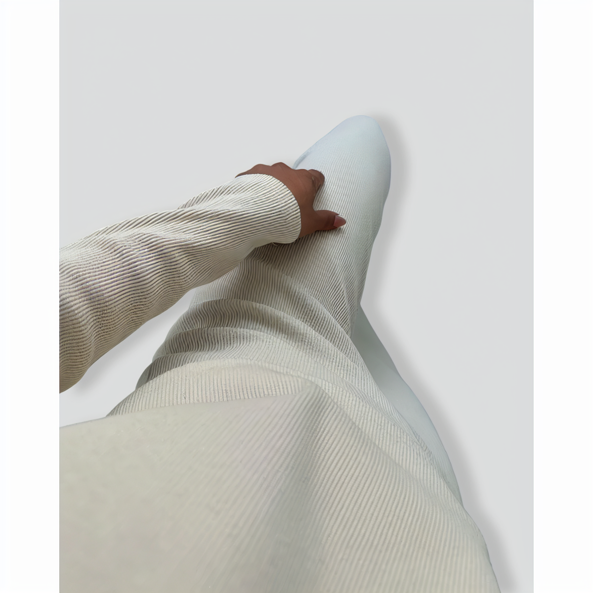 Threaded Crew Neck Drawstring Two-Piece Set