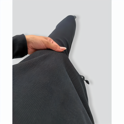 Threaded Crew Neck Drawstring Two-Piece Set