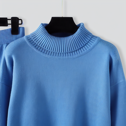 Versatile Knitted Top and Casual Pants Two-Piece Set