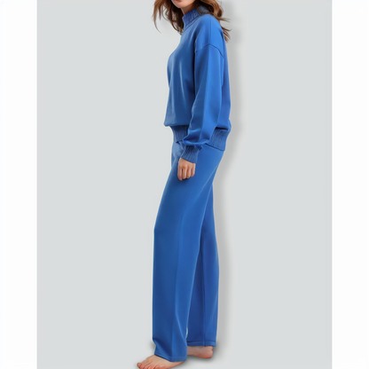 Versatile Knitted Top and Casual Pants Two-Piece Set