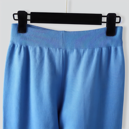 Versatile Knitted Top and Casual Pants Two-Piece Set