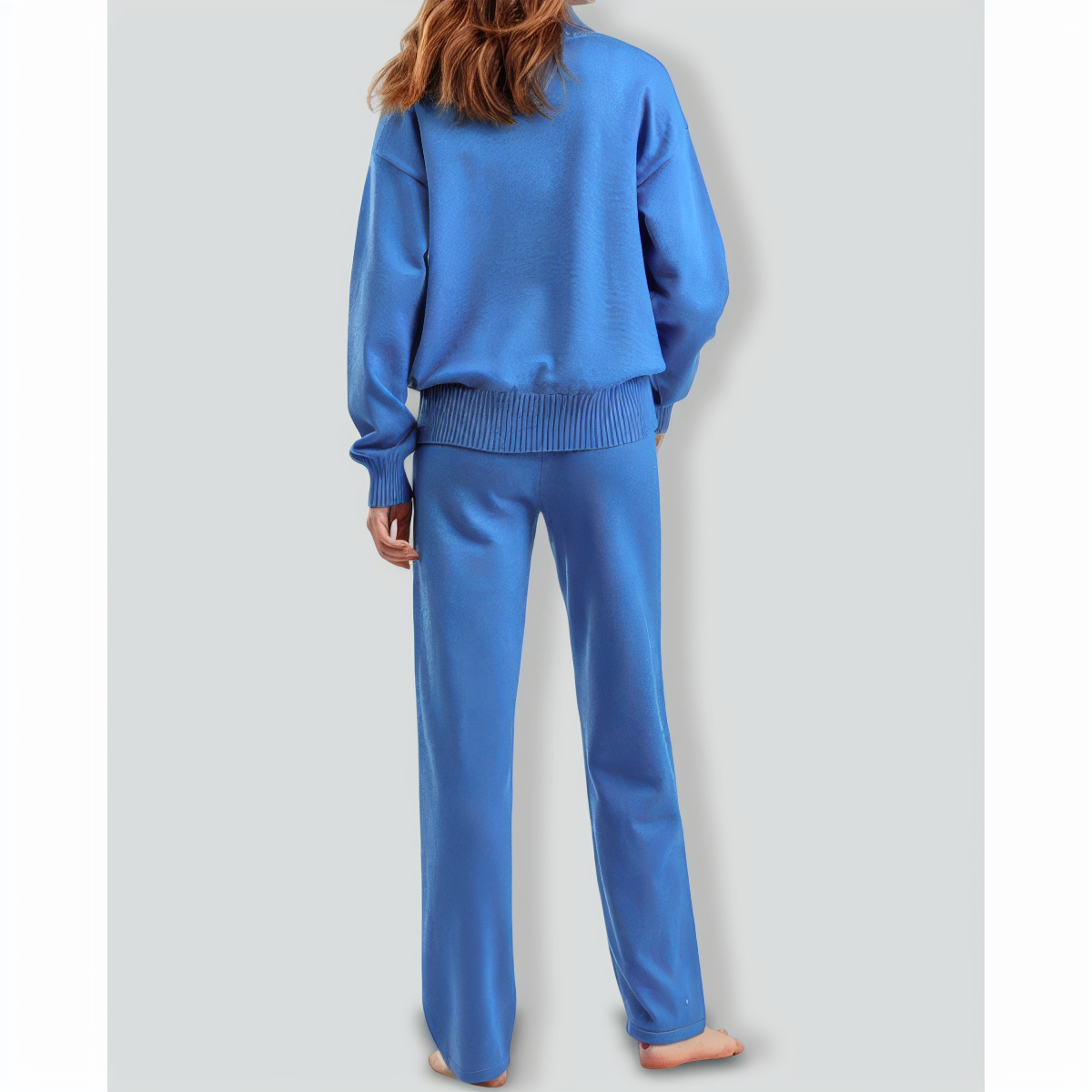 Versatile Knitted Top and Casual Pants Two-Piece Set