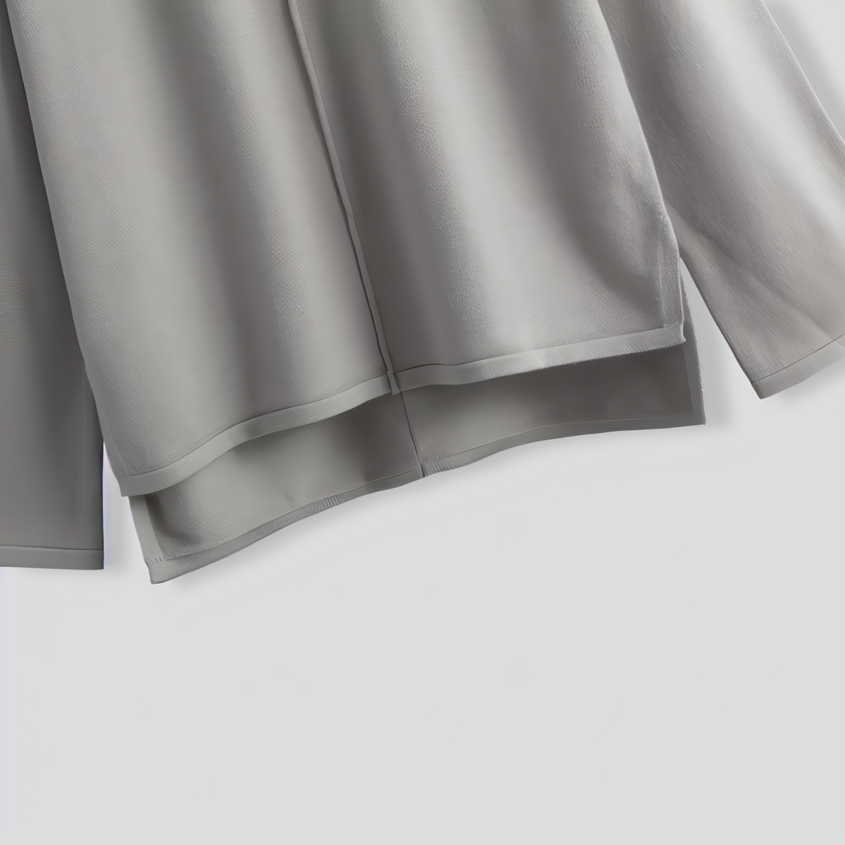 Solid Color Slit Sweater Wide-Leg Trousers Two-Piece Set