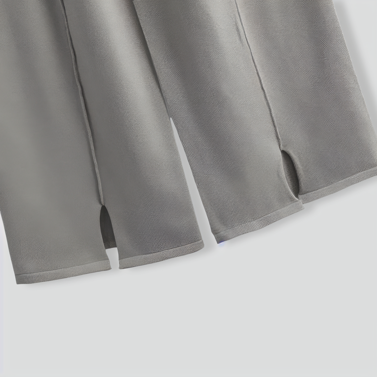 Solid Color Slit Sweater Wide-Leg Trousers Two-Piece Set