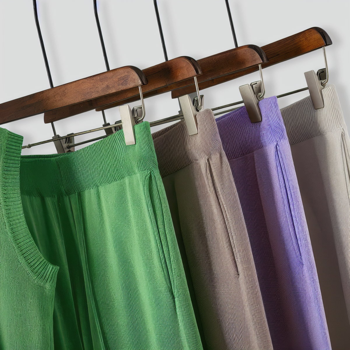 V-Neck Sleeveless Knitted Vest Top + Slit Wide-Leg Pants Two-Piece Set