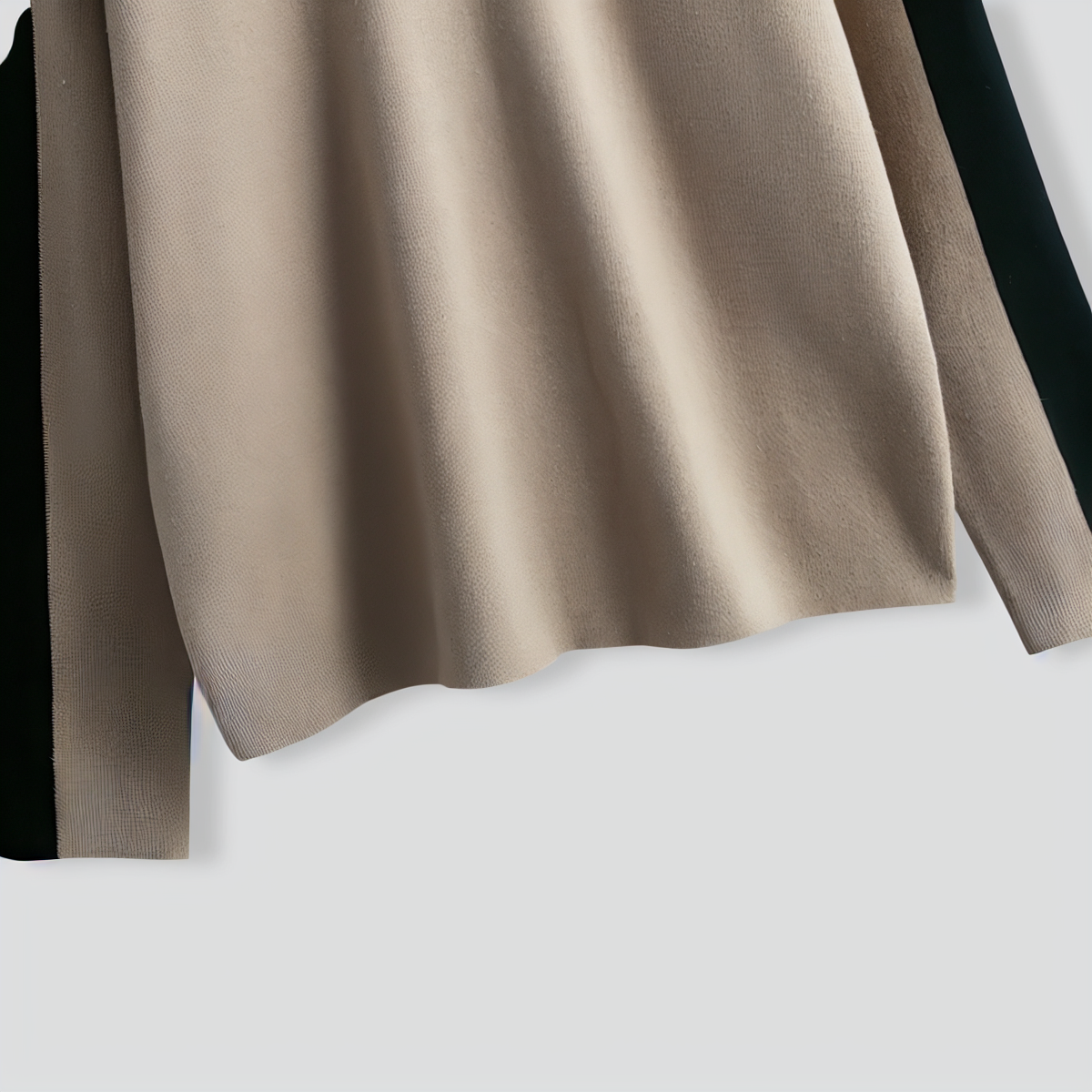 Half-Turtleneck Sweater and Cropped Pants Two-Piece Set