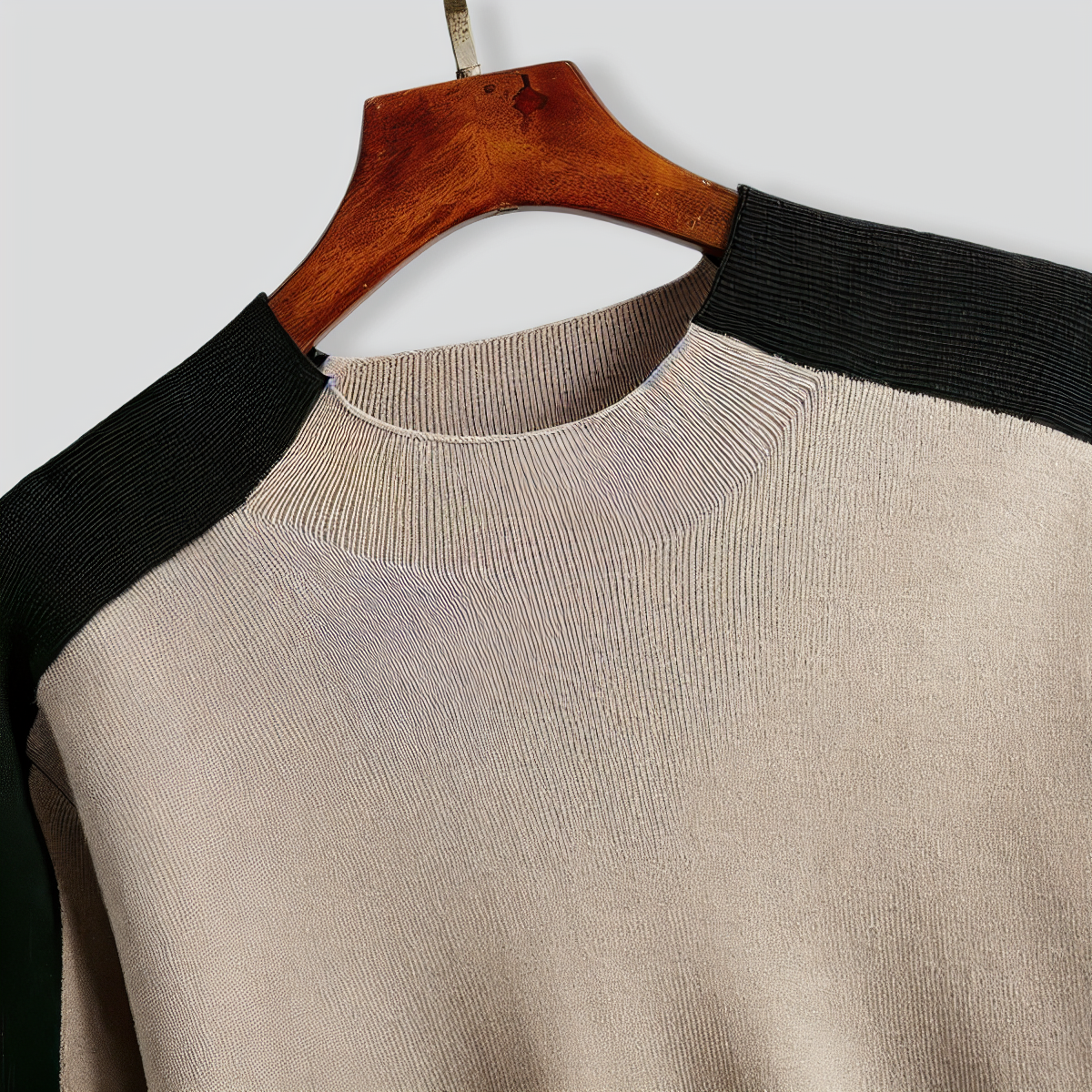 Half-Turtleneck Sweater and Cropped Pants Two-Piece Set