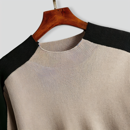 Half-Turtleneck Sweater and Cropped Pants Two-Piece Set