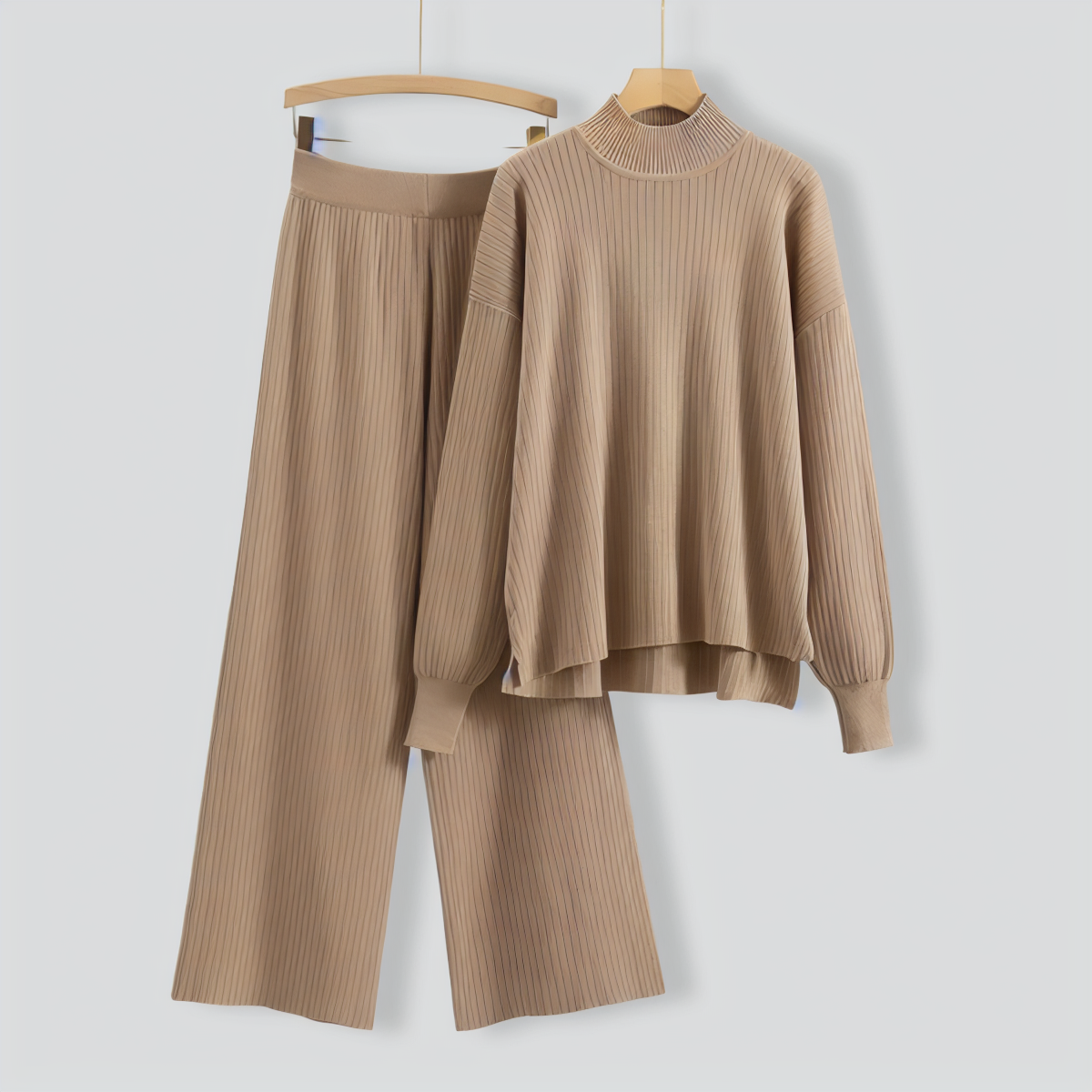 Casual Basic Knitted Two-Piece Set