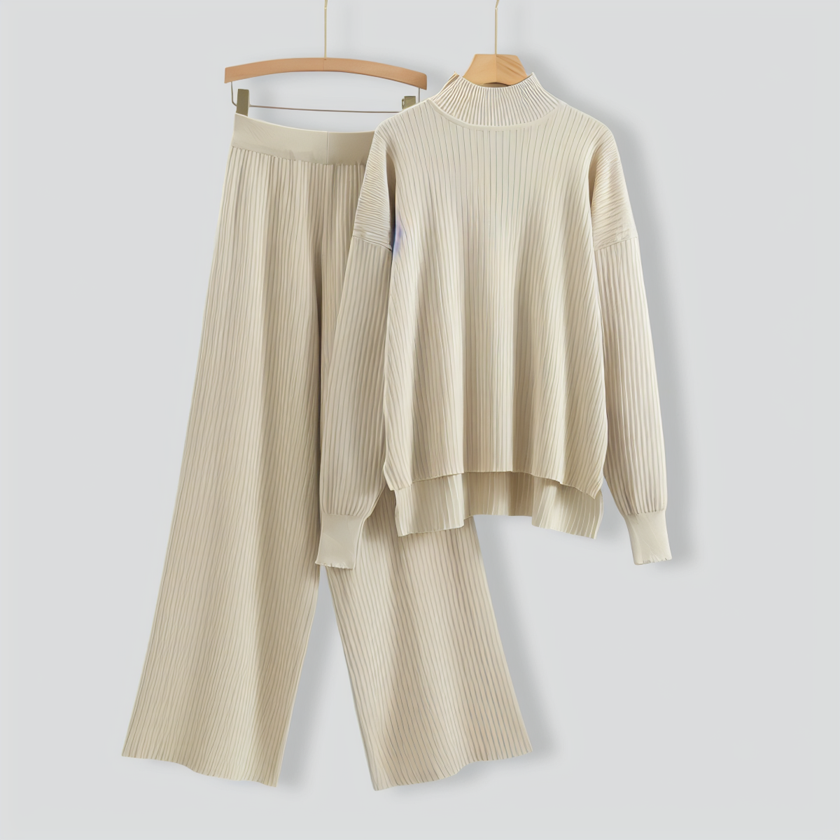 Casual Basic Knitted Two-Piece Set