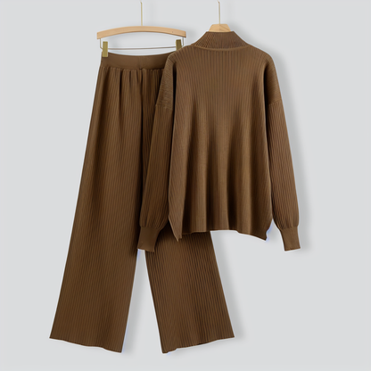 Casual Basic Knitted Two-Piece Set