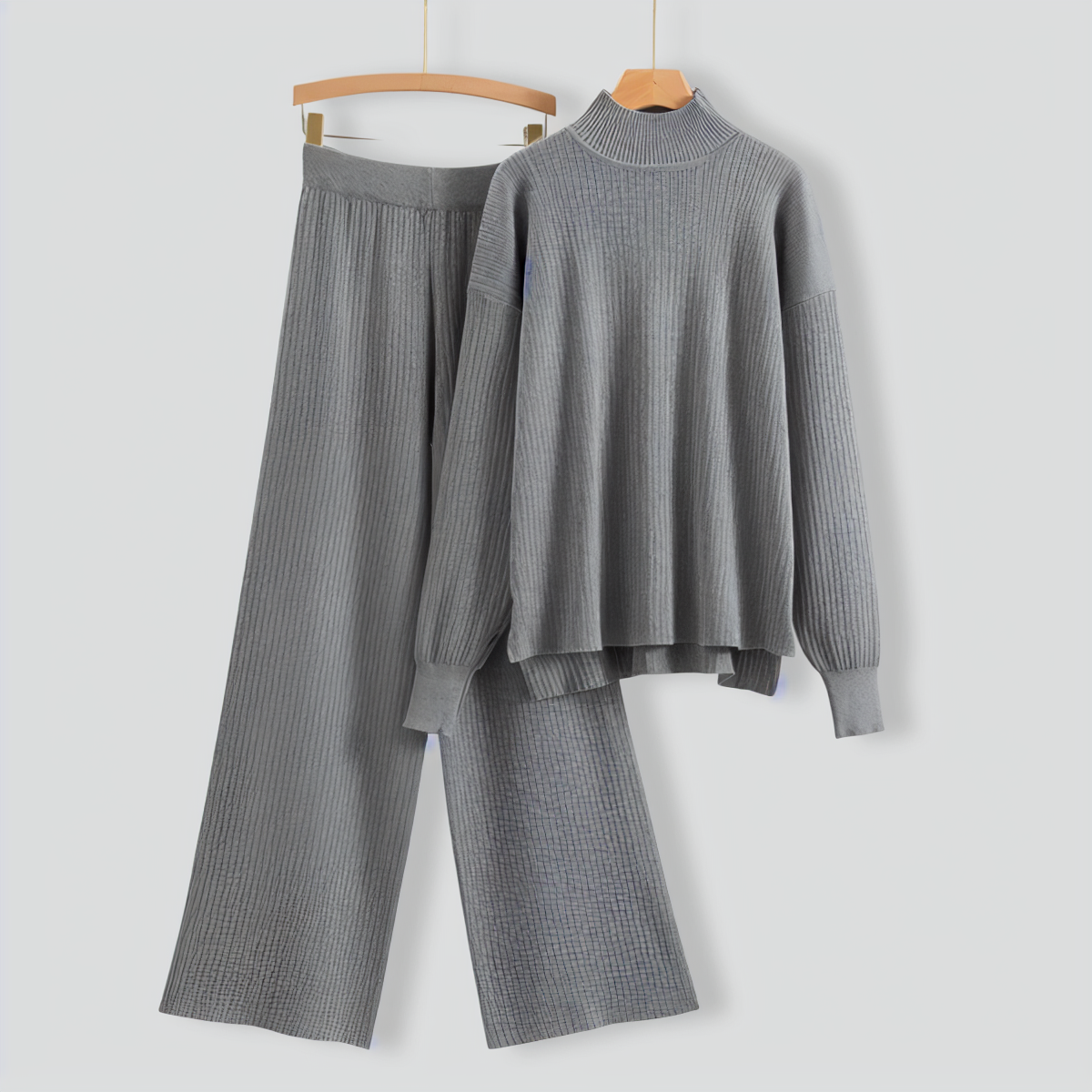 Casual Basic Knitted Two-Piece Set