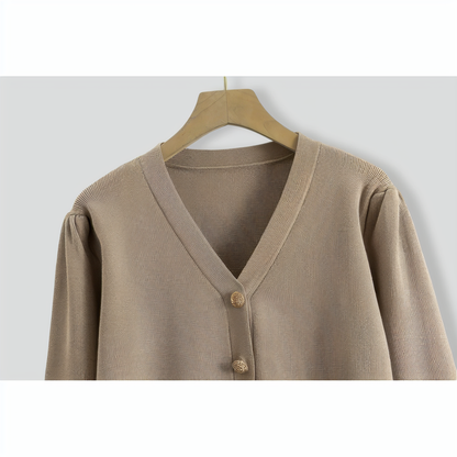 Retro knitted short jacket top wide leg pants two-piece set