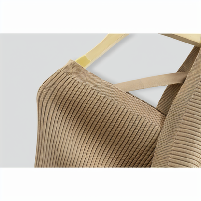 V-Neck Sexy Off-Shoulder Short Knitted Two-Piece Set