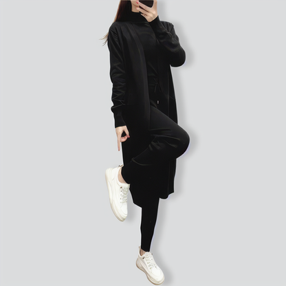 Casual knitted cardigan vest and pants three-piece set