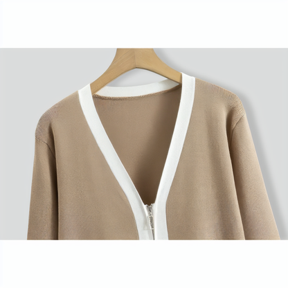 Knitted Cardigan Suspender Wide-Leg Pants Three-Piece Set