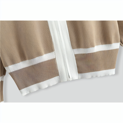 Knitted Cardigan Suspender Wide-Leg Pants Three-Piece Set