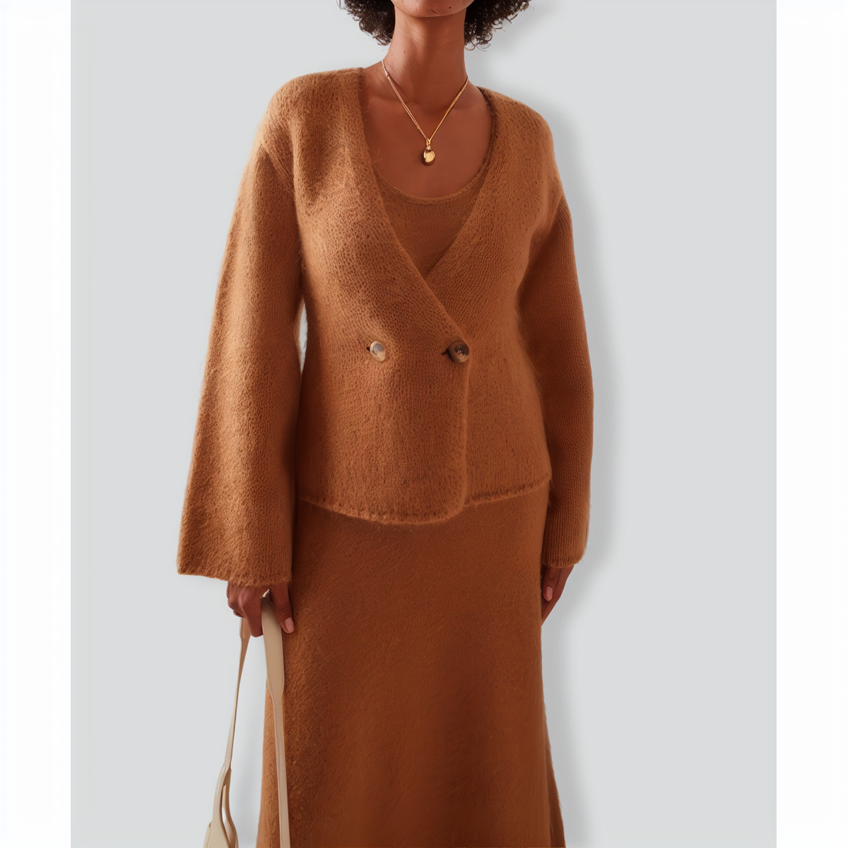 Stylish Winter Short Cardigan & Dress Set