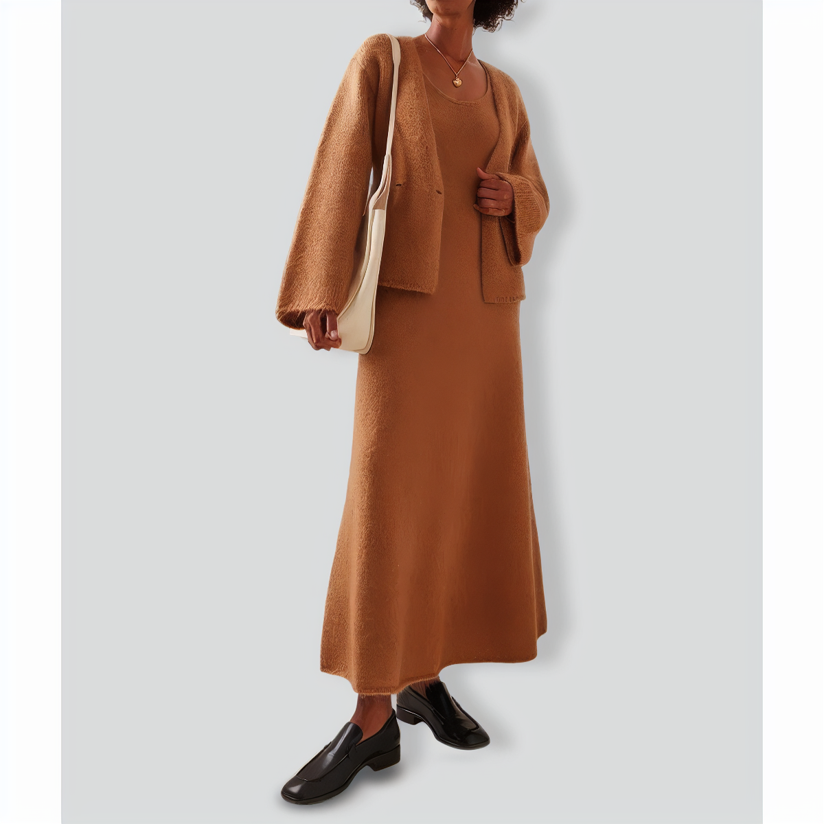 Stylish Winter Short Cardigan & Dress Set