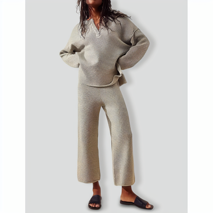 Laid-back Jacquard Sweater Set