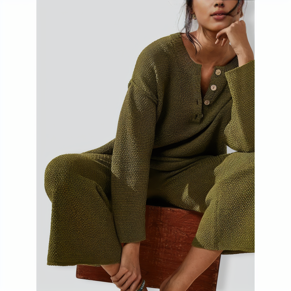 Laid-back Jacquard Sweater Set