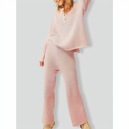 Laid-back Jacquard Sweater Set