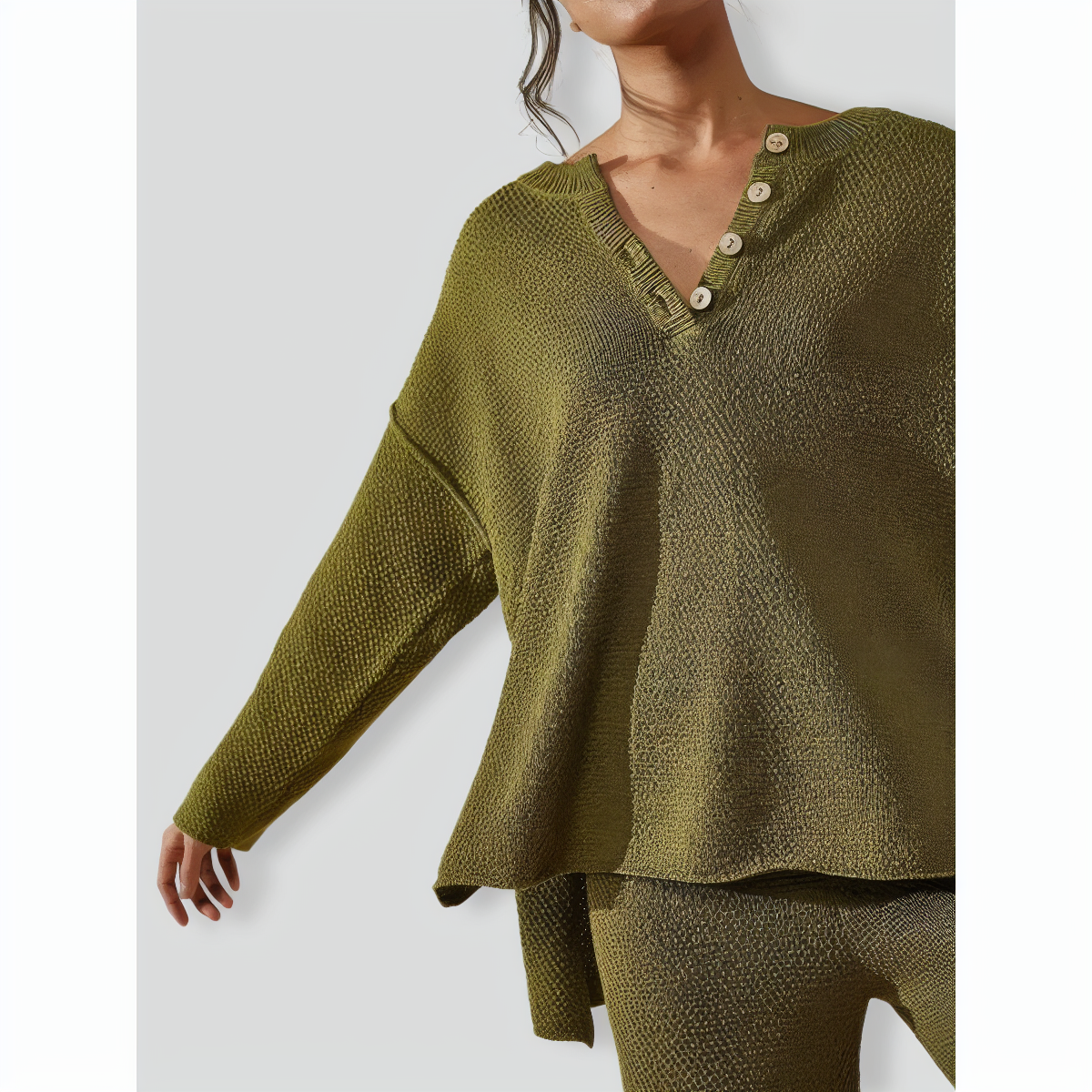 Laid-back Jacquard Sweater Set