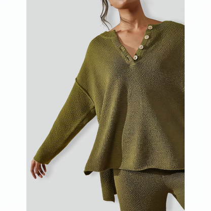 Laid-back Jacquard Sweater Set