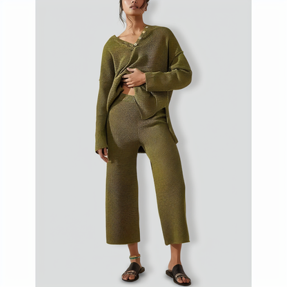 Laid-back Jacquard Sweater Set